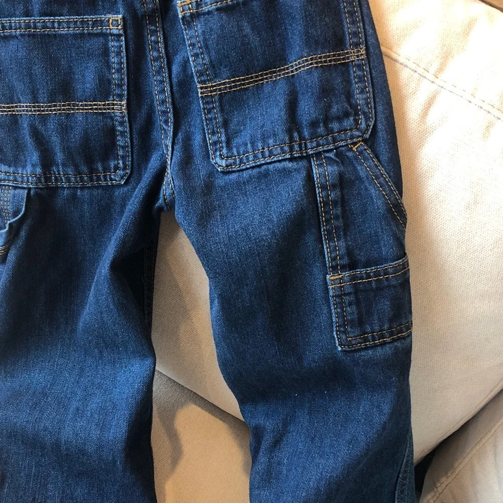 Boys Carter’s Iconic Denim Carpenter Jeans Pants Indigo Wash Adjustable